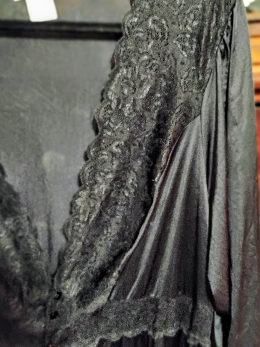 Black Lace-Trim Women’s Nightgown
